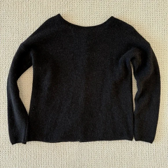 Sezane Gaspard Cardigan - Super Kid Mohair - Black - Picture 3 of 8